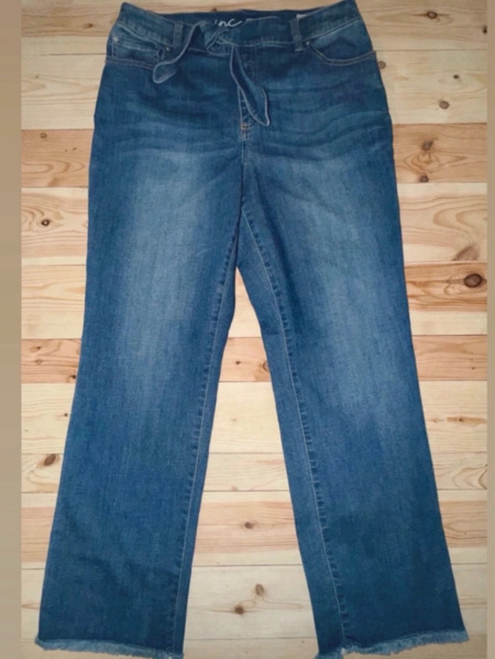 Inc Denim Blue Women’s Jeans with Tie Waist